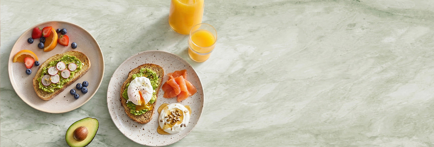 Modern kitchen tools on a bright countertop