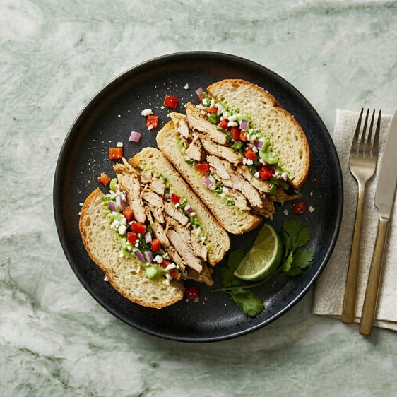 Shredded Chicken Sandwich with Fresh Salsa